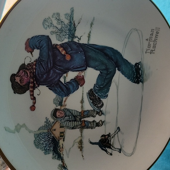 Vintage Norman Rockwell "Winter - Gay Blades" Plate - Picture 2 of 3